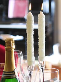 white wedding candles