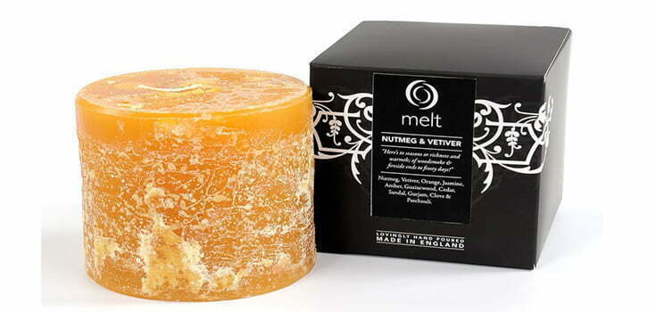 nutmeg and vetiver scented candles