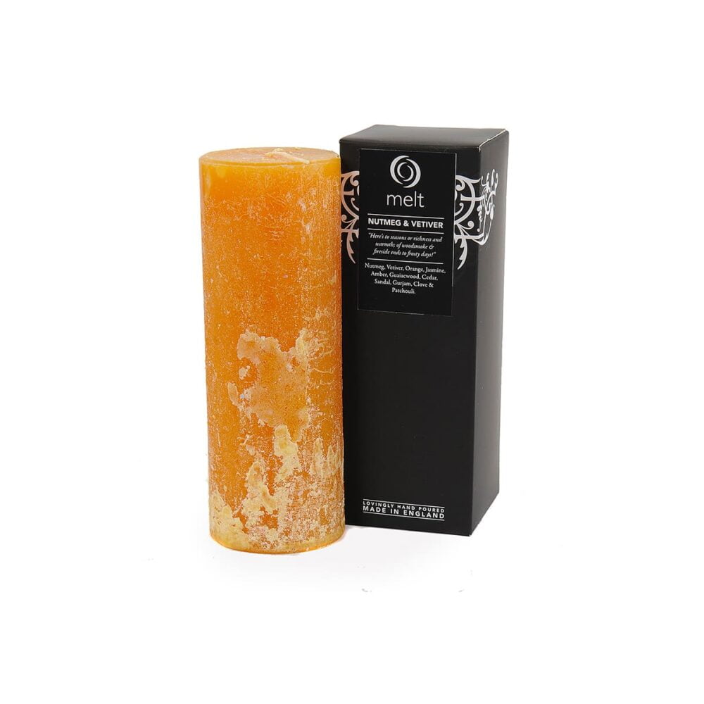 Nutmeg & Vetiver Tall & Thin Scented Candle