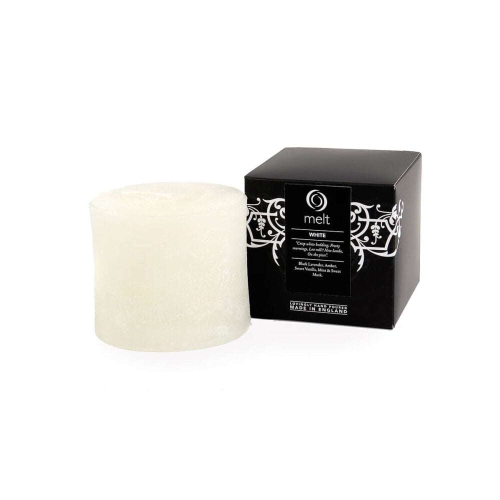 White Short & Fat Scented Candle