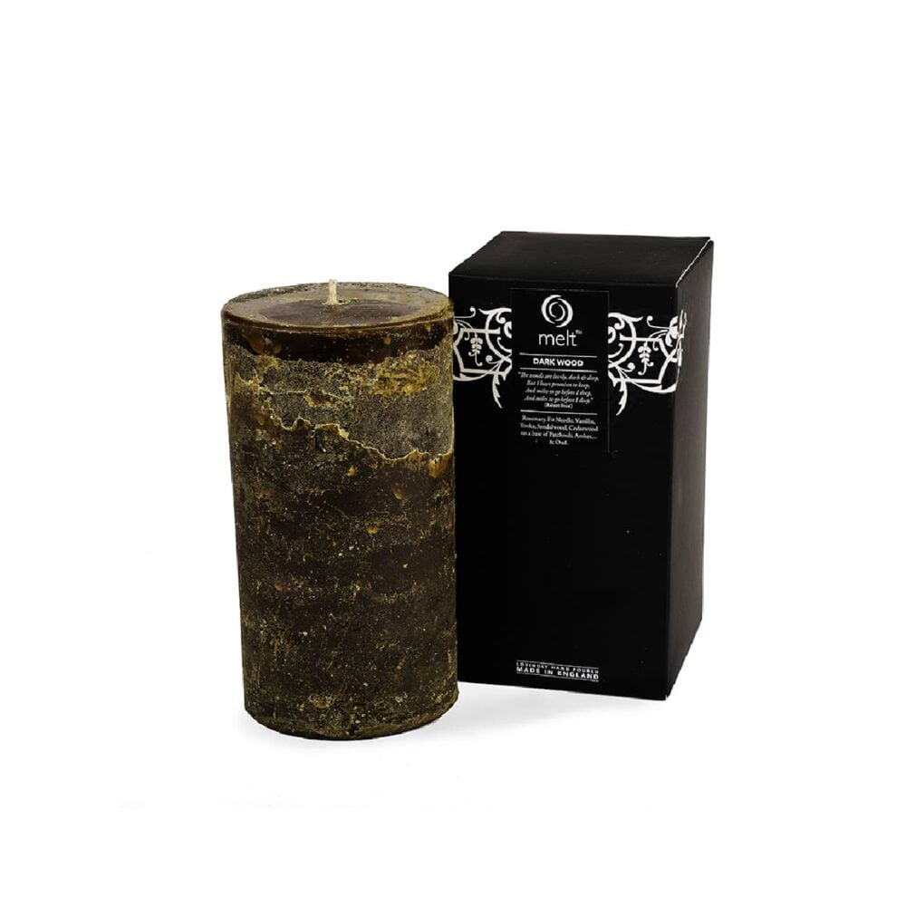 Dark Wood Tall & Fat Scented Candle