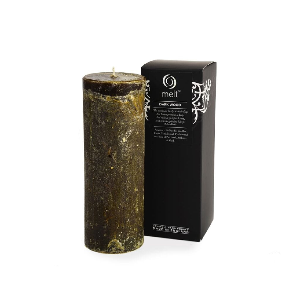 Dark Wood Tall & Thin Scented Candle