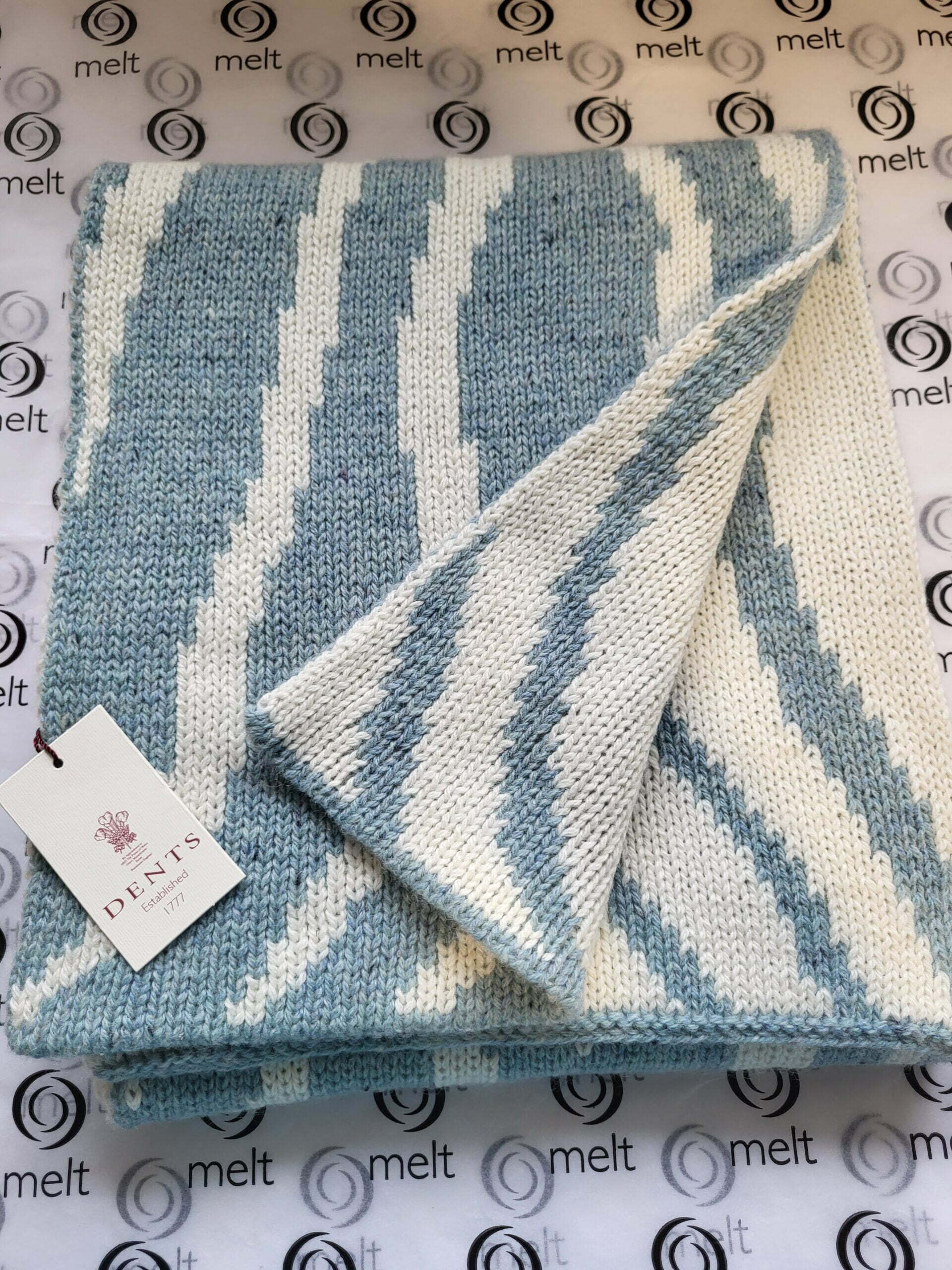 Dents Teal & Winter White Scarf