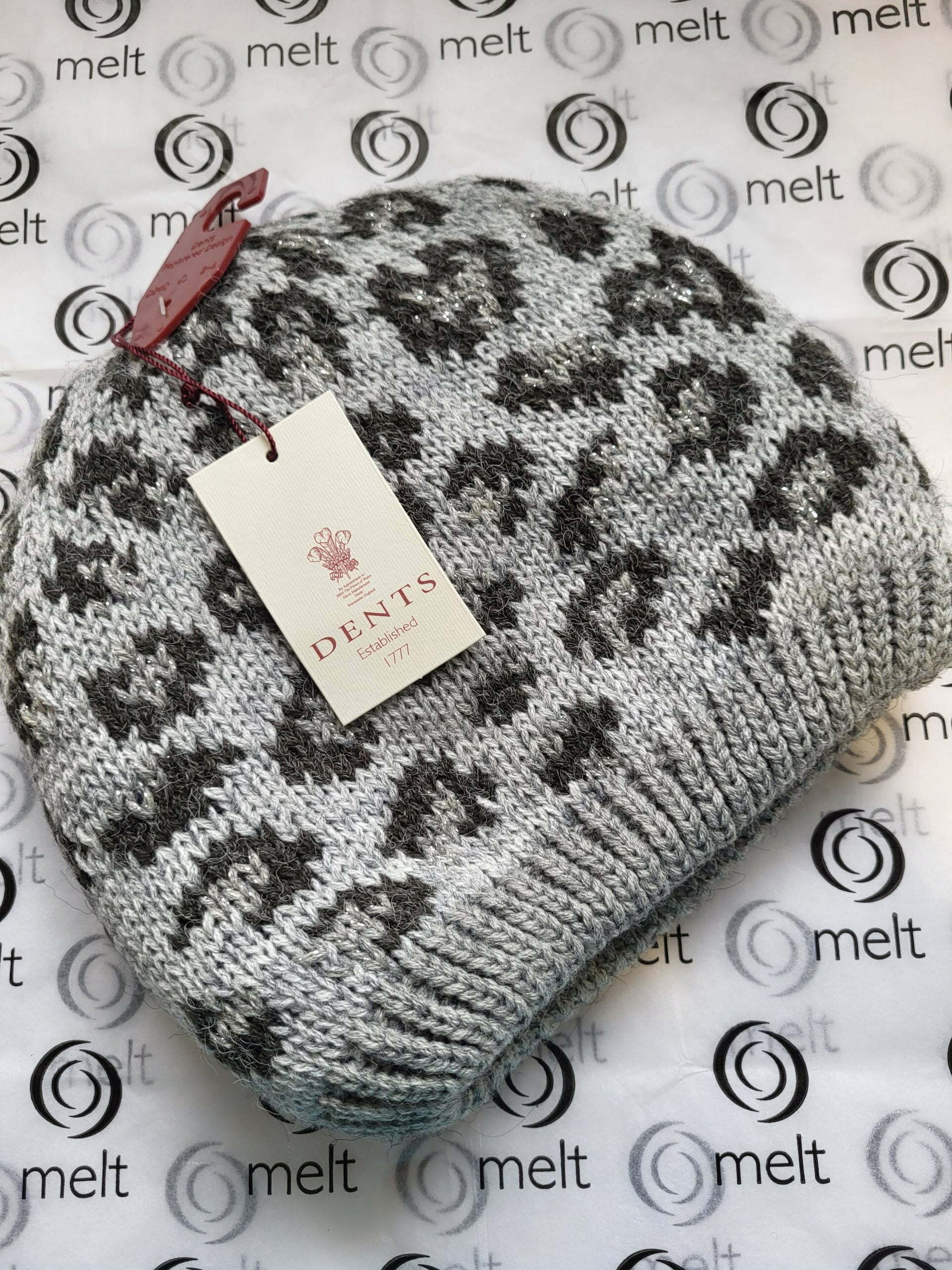 Dents Grey Leopard Print Hat (VERY Warm)!