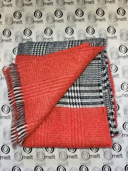 Comfy Cosy Black & White Check Scarf with Red Trim